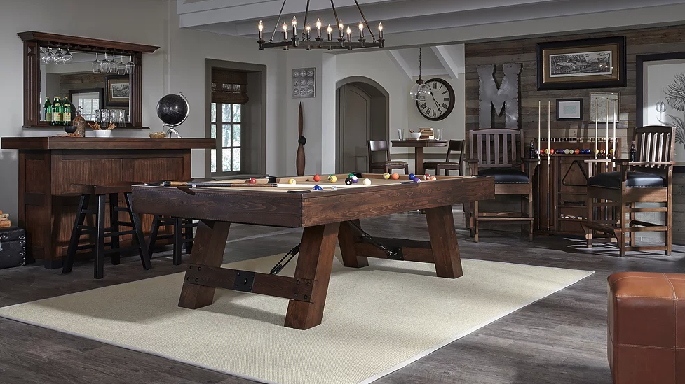 Savannah Collection Billiards Table in a Game Room