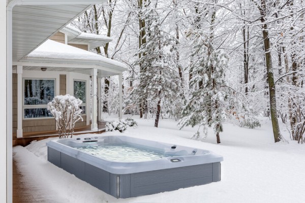 Backyard Swim Spa In Winter